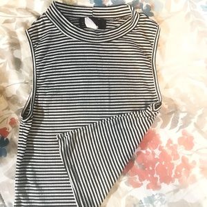 Striped Cropped Muscle Tee